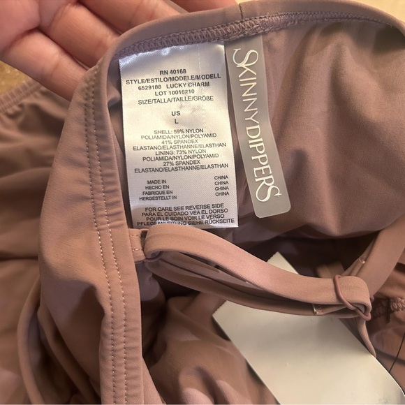 SKINNY DIPPERS by Miraclesuit nude belted medallion one piece simba swimsuit L - Picture 8 of 8